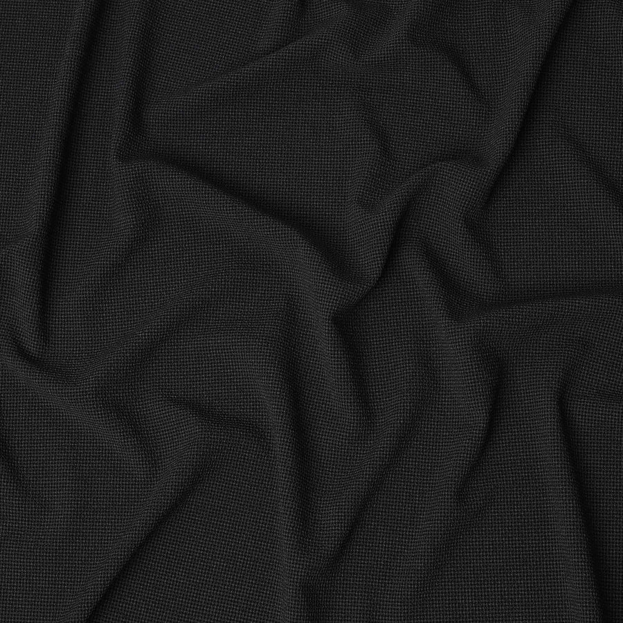 Black Micro-Check Cotton-Blended Shirting Fabric, Fine Woven Mini Check Pattern, 150 cms Width, Origin China-D26608
