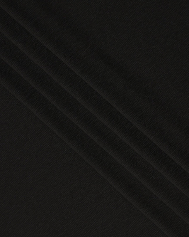 Black Solid Textured Cotton-Blended Shirting Fabric, Subtle Woven Finish, 150 cms Width, Origin China-D26599