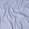 Blue & White Striped Cotton-Blended Shirting Fabric, Horizontal Woven Stripe Design, 150 cms Width, Origin China-D26597