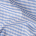 Blue & White Striped Cotton-Blended Shirting Fabric, Horizontal Woven Stripe Design, 150 cms Width, Origin China-D26597