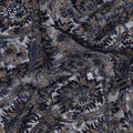 Navy Floral Metallic Embroidered Synthetic Lace Fabric Luxury Pattern 110 Cms Made in South Korea-D27466