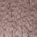 Dusty Mauve Floral Metallic Embroidered Synthetic Lace Fabric Elegant Pattern 110 Cms Made in South Korea-D27463