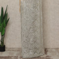 Silver Premium French Metallic Chantilly Saree Lace, 5.5 Mtrs Length, 110 Cms Width, Crafted in France -Blouse Not Included-D26723