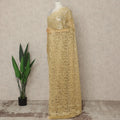 Gold Premium French Metallic Chantilly Saree Lace, 5.5 Mtrs Length, 110 Cms Width, Crafted in France -Blouse Not Included-D26726