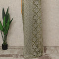 Olive Green Premium French Metallic Chantilly Saree Lace, 5.5 Mtrs Length, 110 Cms Width, Crafted in France -Blouse Not Included-D26733