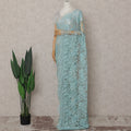 Powder Blue Floral French Chantilly Lace Saree