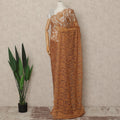 Rust Orange French Chantilly Saree Lace Elegant Floral Net Design 5.5 Mtrs Length 110 Cms Width Premium Soft Sheer Fabric France Origin-D28930 Regal Fabrics