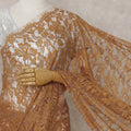 Ochre Mustard French Chantilly Lace Saree 5.5m