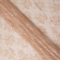 Peach Beige Floral Designer Synthetic Lace Fabric 3.0 Mtrs Piece 140 Cms Width China Origin-D28565
