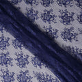 Navy Blue Floral Designer Synthetic Lace Fabric 3.0 Mtrs Piece 140 Cms Width China Origin-D28559