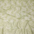 Light Pistachio Green Floral Designer Synthetic Lace Fabric 3.0 Mtrs Piece 140 Cms Width China Origin-D28563