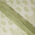 Light Pistachio Green Floral Designer Synthetic Lace Fabric 3.0 Mtrs Piece 140 Cms Width China Origin-D28563