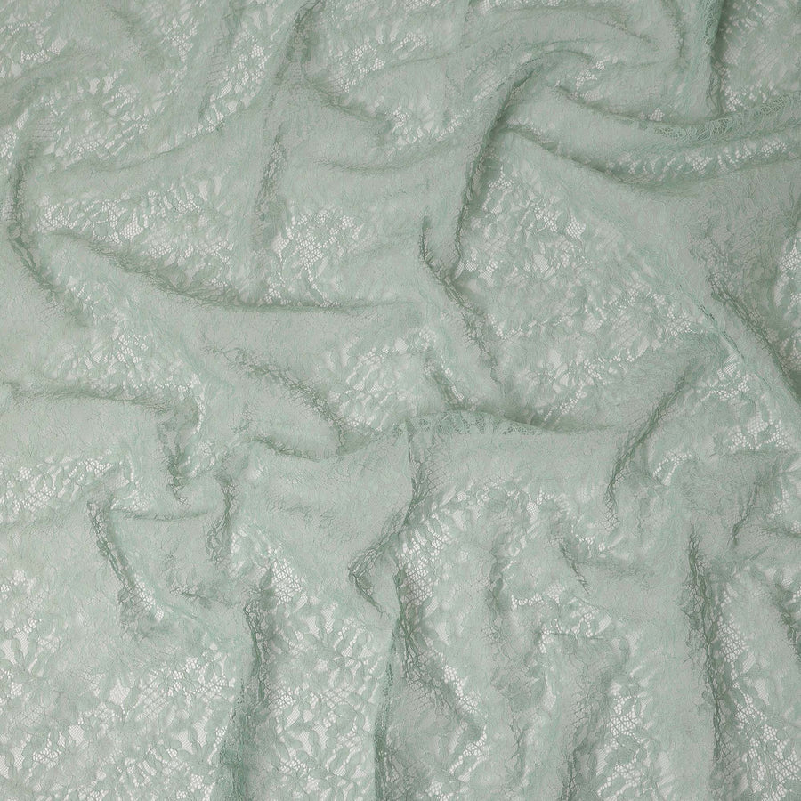 Mint Green Floral Designer Synthetic Lace Fabric 3.0 Mtrs Piece 140 Cms Width China Origin-D28564