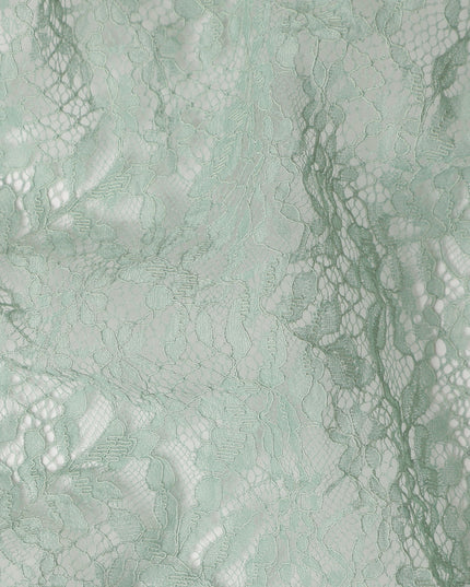 Mint Green Floral Designer Synthetic Lace Fabric 3.0 Mtrs Piece 140 Cms Width China Origin-D28564