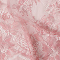 Blush Pink Floral Designer Synthetic Lace Fabric 3.0 Mtrs Piece 140 Cms Width China Origin-D28561
