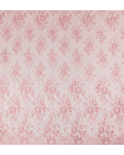 Blush Pink Floral Designer Synthetic Lace Fabric 3.0 Mtrs Piece 140 Cms Width China Origin-D28561