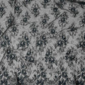 Black Teal Floral Designer Synthetic Lace Fabric 3.0 Mtrs Piece 140 Cms Width China Origin-D28560
