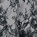 Black Teal Floral Designer Synthetic Lace Fabric 3.0 Mtrs Piece 140 Cms Width China Origin-D28560