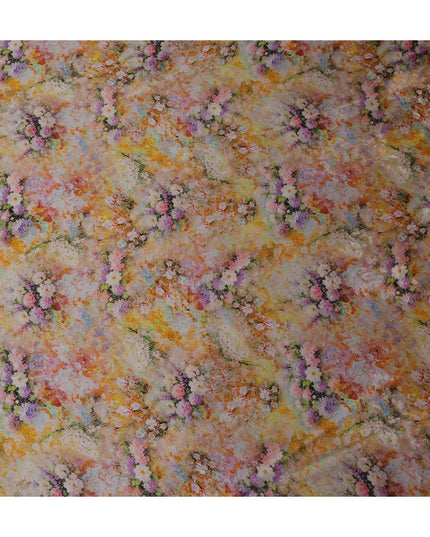 Multicolor Wildflower Floral Silk Crepe Fabric 140cm