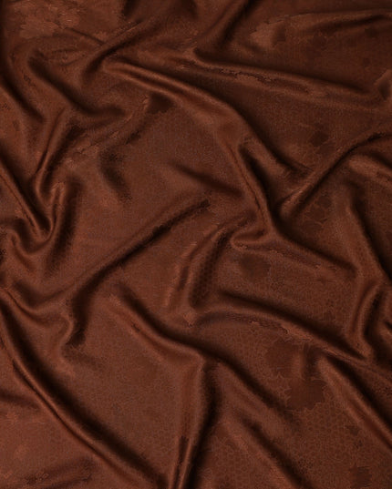 Chestnut Brown Self Tone Silk Crepe Fabric 140cm
