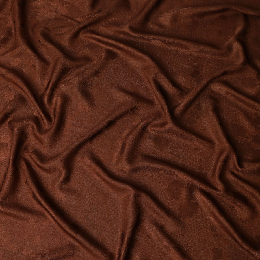 Chestnut Brown Self Tone Silk Crepe Fabric 140cm