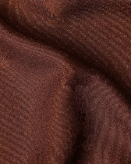 Chestnut Brown Self Tone Silk Crepe Fabric 140cm