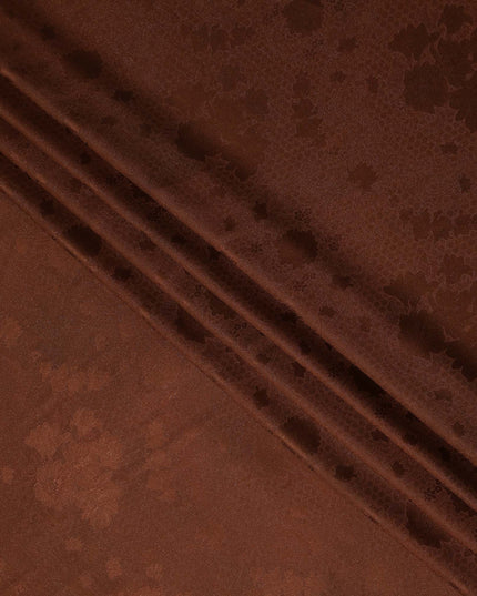 Chestnut Brown Self Tone Silk Crepe Fabric 140cm