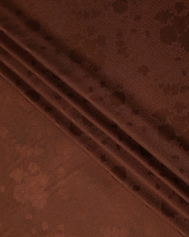 Chestnut Brown Self Tone Silk Crepe Fabric 140cm