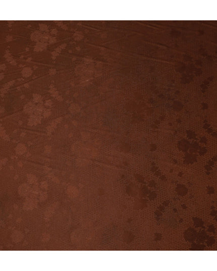 Chestnut Brown Self Tone Silk Crepe Fabric 140cm
