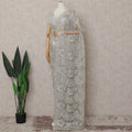 Frosted Silver French Chantilly Lace Saree