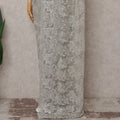 Frosted Silver French Chantilly Lace Saree