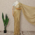 Gold French Metallic Chantilly Lace Saree