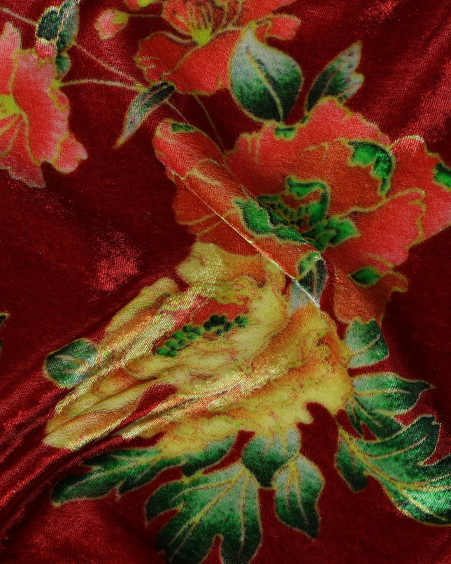 Burgundy Maroon Floral Bouquet Fabric