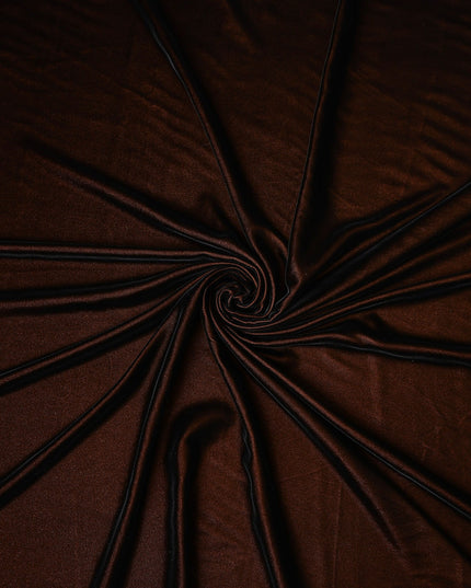 Cocoa Brown Plain Synthetic Blended Velvet Fabric