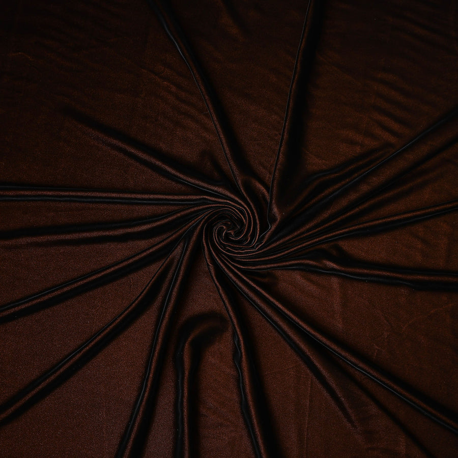 Cocoa Brown Plain Synthetic Blended Velvet Fabric