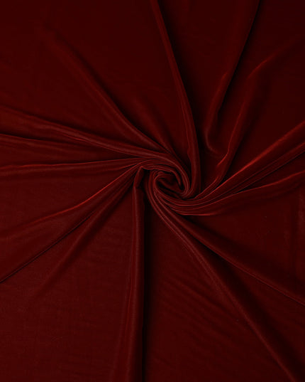 Burgundy Red Plain Synthetic Blended Velvet Fabric