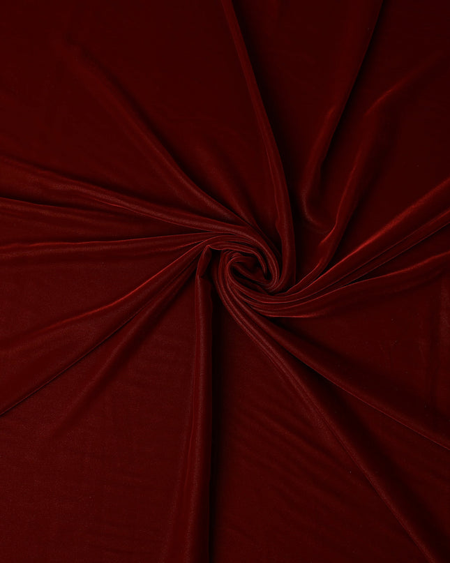 Burgundy Red Plain Synthetic Blended Velvet Fabric