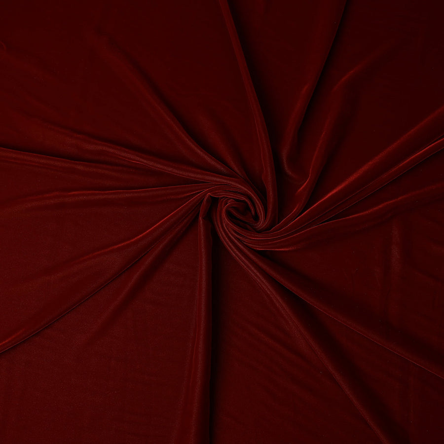 Burgundy Red Plain Synthetic Blended Velvet Fabric