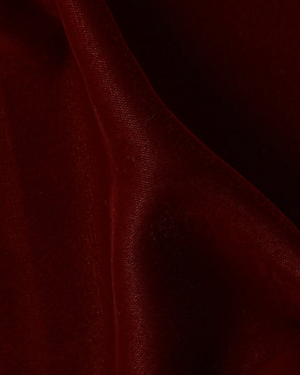 Burgundy Red Plain Synthetic Blended Velvet Fabric