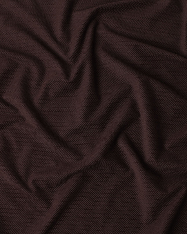 Dark Chocolate Brown Premium Blended Cotton Corduroy Suiting Fabric 150 Cm Width Soft Textured Chevron Pattern Durable Breathable Fabric For Suits Blazers Trousers Casual Formal Wear Made In Italy-D28867 Regal Fabrics