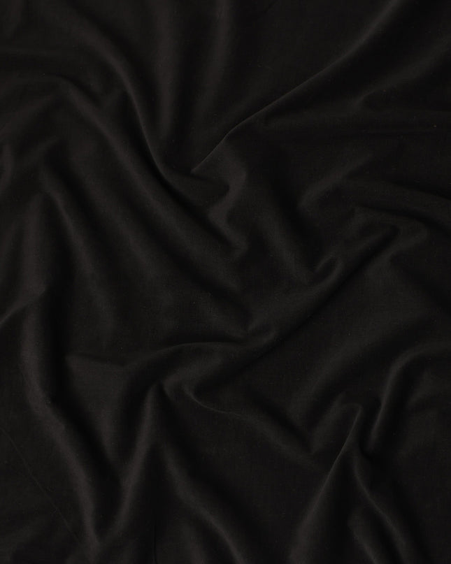 Classic Jet Black Premium Blended Cotton Corduroy Suiting Fabric 150 Cm Width Soft Fine Ribbed Texture Durable Breathable Fabric For Suits Blazers Trousers Casual Formal Wear Made In Italy-D28868 Regal Fabrics