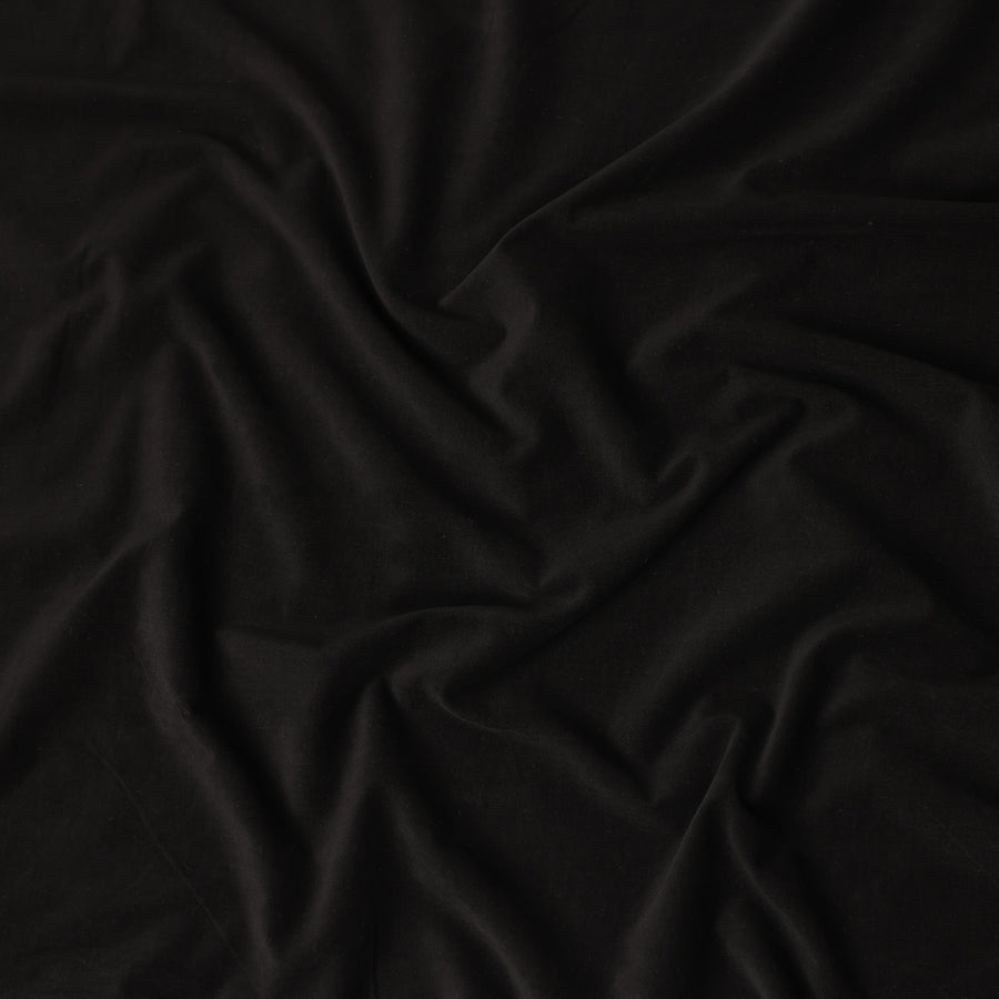 Classic Jet Black Premium Blended Cotton Corduroy Suiting Fabric 150 Cm Width Soft Fine Ribbed Texture Durable Breathable Fabric For Suits Blazers Trousers Casual Formal Wear Made In Italy-D28868 Regal Fabrics