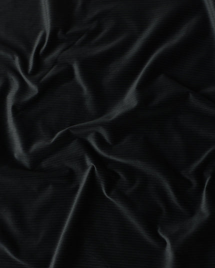Deep Black Premium Blended Cotton Corduroy Suiting Fabric 150 Cm Width Soft Ribbed Texture Durable Breathable Fabric For Suits Blazers Trousers Casual Formal Wear Made In Italy-D28866 Regal Fabrics