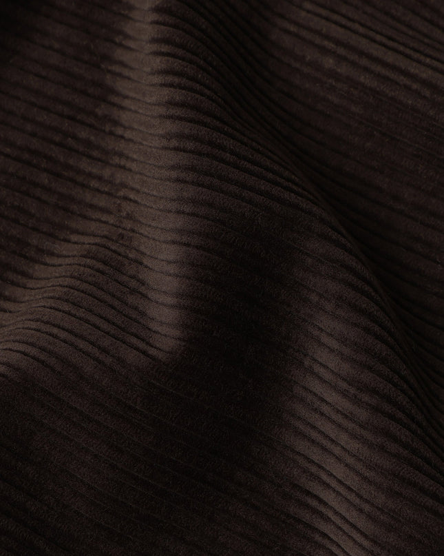 Rich Espresso Brown Premium Blended Cotton Corduroy Suiting Fabric 150 Cm Width Soft Fine Ribbed Texture Durable Breathable Fabric For Suits Blazers Trousers Made In Italy-D28872 Regal Fabrics