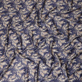 Navy Blue Leaf Printed Cotton Lawn Fabric 4.0 Meters Length 110 Cms Width Soft Lightweight Breathable Sewing India-D27616