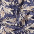 Navy Blue Leaf Printed Cotton Lawn Fabric 4.0 Meters Length 110 Cms Width Soft Lightweight Breathable Sewing India-D27616