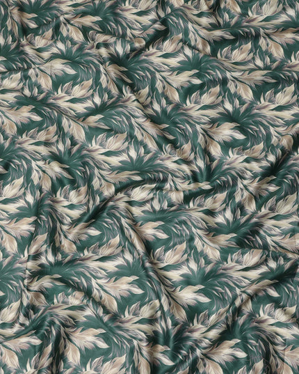 Green Leaf Printed Cotton Lawn Fabric 4.0 Meters Length 110 Cms Width Soft Lightweight Breathable Sewing India-D27617