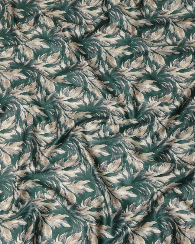 Green Leaf Printed Cotton Lawn Fabric 4.0 Meters Length 110 Cms Width Soft Lightweight Breathable Sewing India-D27617