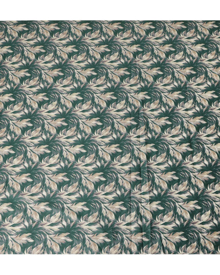 Green Leaf Printed Cotton Lawn Fabric 4.0 Meters Length 110 Cms Width Soft Lightweight Breathable Sewing India-D27617