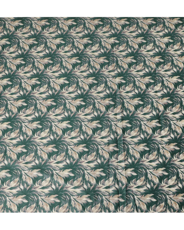 Green Leaf Printed Cotton Lawn Fabric 4.0 Meters Length 110 Cms Width Soft Lightweight Breathable Sewing India-D27617